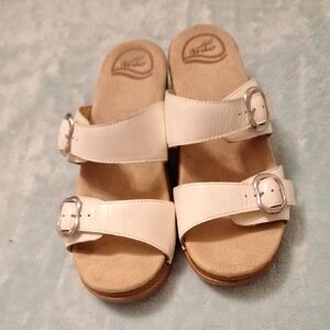 Dansko Cream Sandals with Buckles
